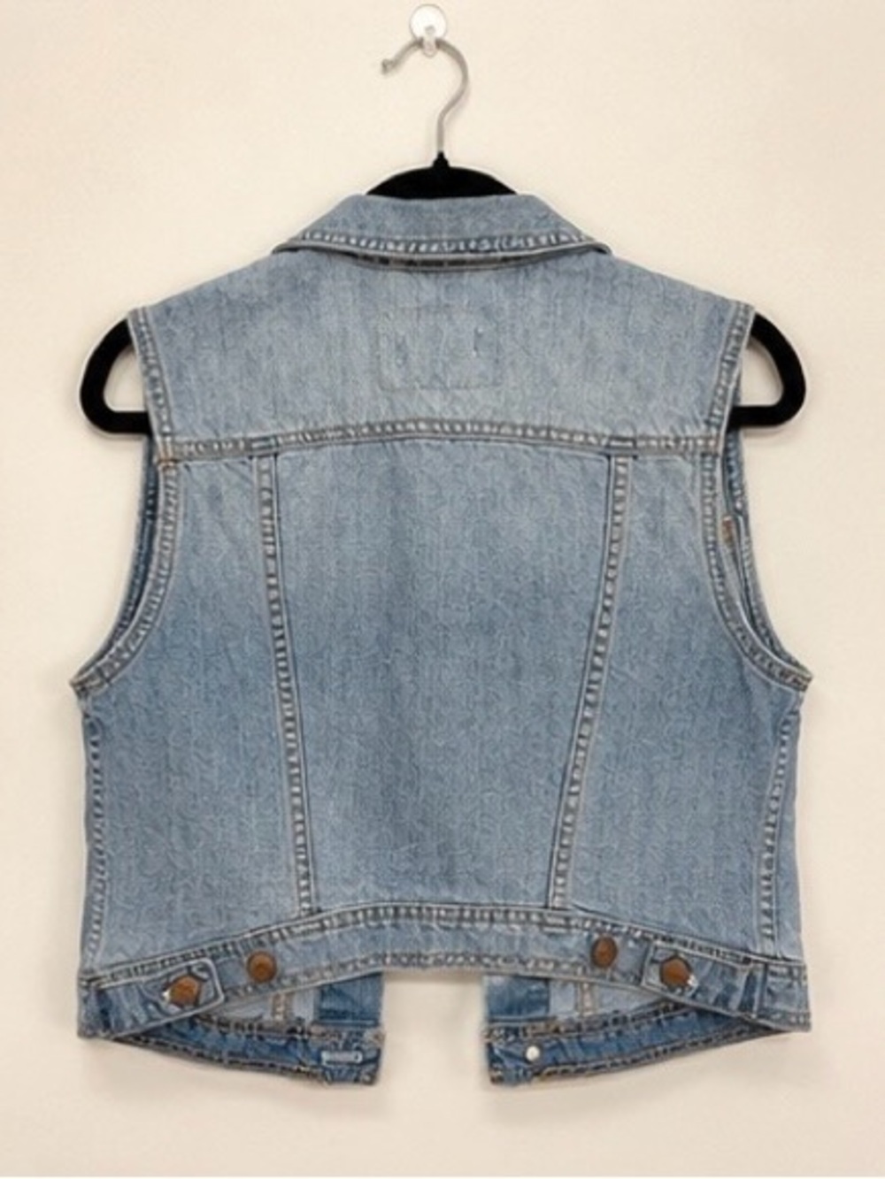 H&M Light Wash Blue Denim Vest Size Small - Picture 2 of 5